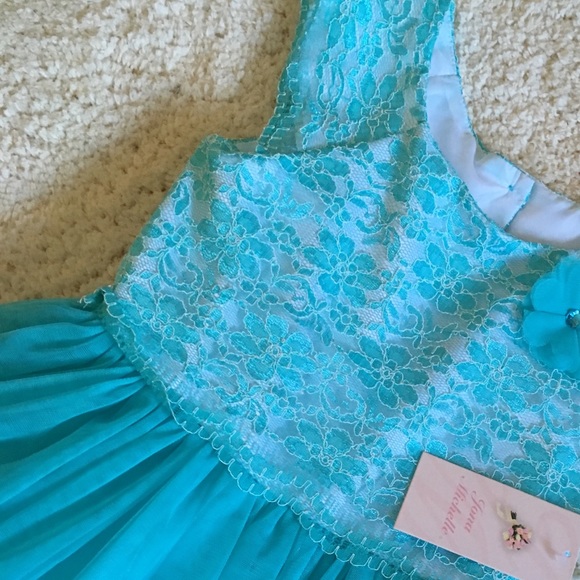Little girls turquoise Easter dress Quantity 2 - Picture 4 of 5